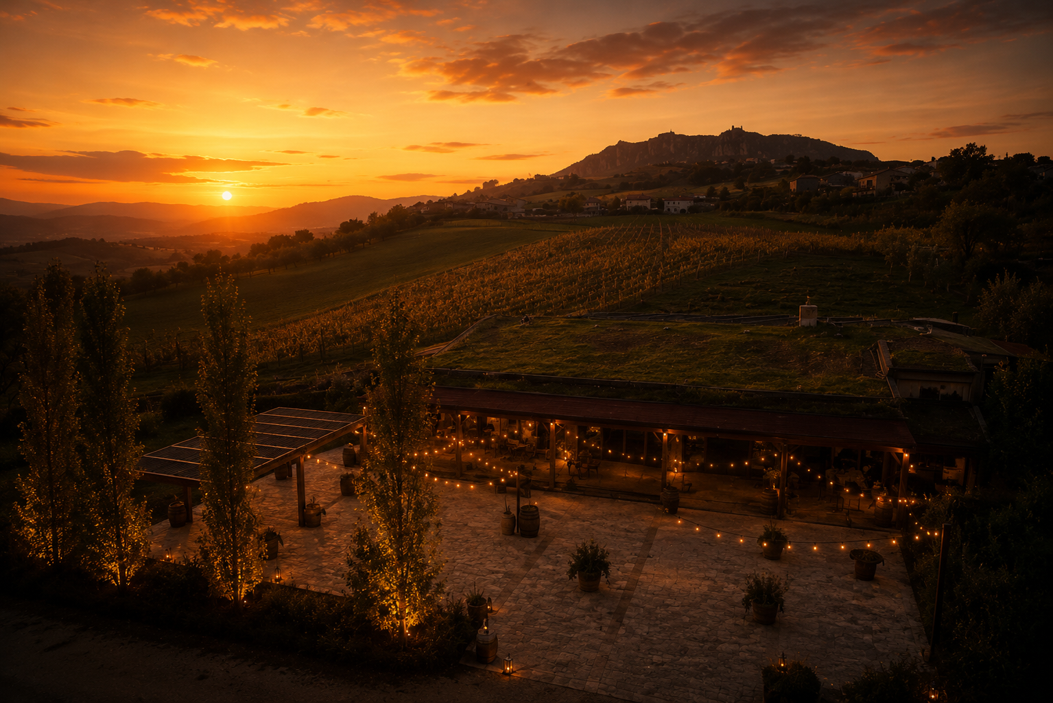 Podere Lesignano at sunset
