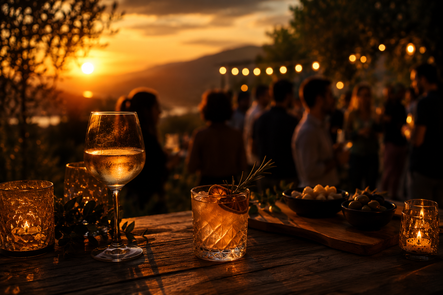 Cocktail and wine atmosphere